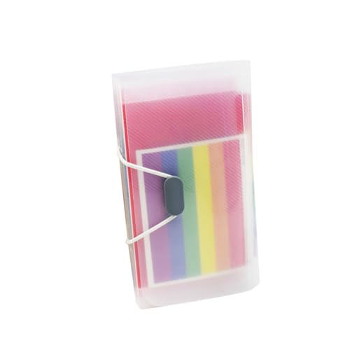 NOLITOY Fächer Fächermappe mit Elastischem Gummizug Tragbarer Kunststoff akkordeonordner Regenbogenfarben Dokumenten organizer für Wichtige Papiere Ordnungsmappe für Büro Schule Zuhause von NOLITOY