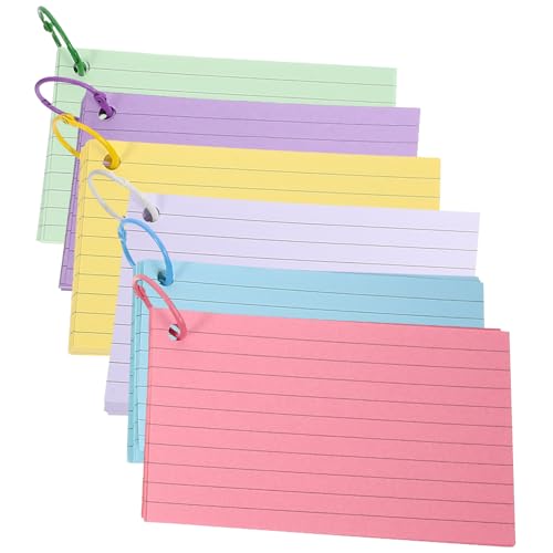 NOLITOY Farbige Indexkarten mit Gelochten Löchern Flashcards mit Metallringen DIY Vokabelkarten Notizblock für Erwachsene Langlebiges Papier Glattes Schreiben Tragbar zum Lernen und NOLITOY Farbige Indexkarten mit Gelochten Löchern Flashcards mit Metallringen DIY Vokabelkarten Notizblock für Erwachsene Langlebiges Papier Glattes Schreiben Tragbar zum Lernen und von NOLITOY