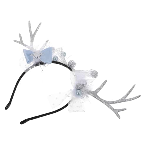 NOLITOY Festliches Frauen Stirnband Mit Schneeflocken Design Glitzerndes Weihnachts Stirnband Mit Rentiergeweih Und Blauer Schleife Für Weihnachten Geburtstagsfeiern NOLITOY Festliches Frauen Stirnband Mit Schneeflocken Design Glitzerndes Weihnachts Stirnband Mit Rentiergeweih Und Blauer Schleife Für Weihnachten Geburtstagsfeiern von NOLITOY