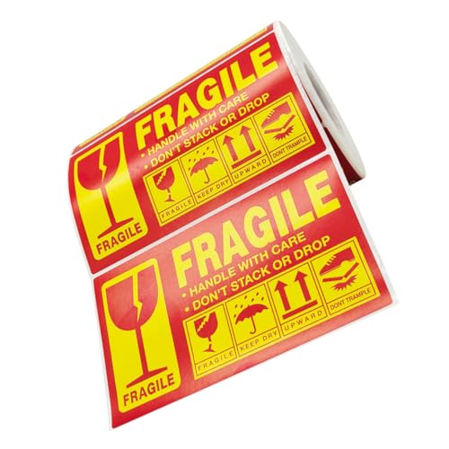 NOLITOY Fragile Warnaufkleber Selbstklebende Verpackungswarnetiketten Klare Handle With Care Etiketten Vielseitig Haftend Karton für Sicheren Versand NOLITOY Fragile Warnaufkleber Selbstklebende Verpackungswarnetiketten Klare Handle With Care Etiketten Vielseitig Haftend Karton für Sicheren Versand von NOLITOY