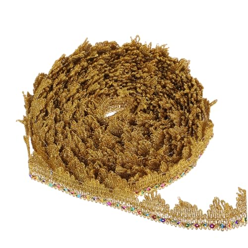 NOLITOY Gold Spitzenband mit Pailletten Goldfarbener Stoffbesatz Robustes Metallic Dekoband für DIY Basteln Nähen Kostümverzierung und Blumenarrangements NOLITOY Gold Spitzenband mit Pailletten Goldfarbener Stoffbesatz Robustes Metallic Dekoband für DIY Basteln Nähen Kostümverzierung und Blumenarrangements von NOLITOY
