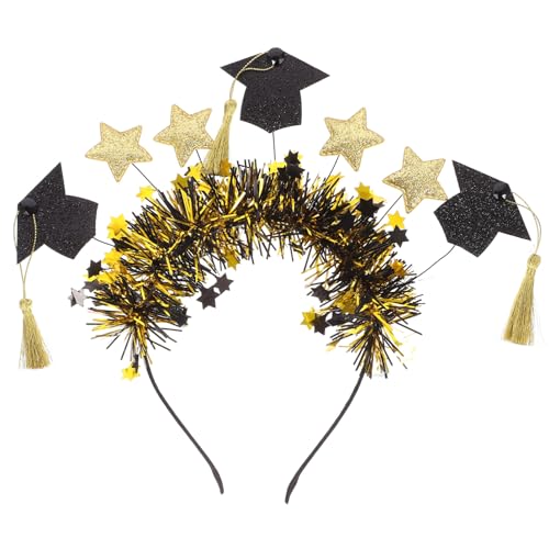 NOLITOY Graduierungsmütze Stirnband Bachelor-Mütze Stirnband Mit Quasten 2024 Abschluss-Kopfbedeckung Für Abschlussfeier Foto-Requisiten Dekorationen von NOLITOY