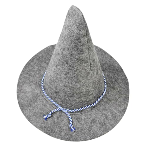 NOLITOY Grauer Filz Hexenhut Vogelscheuchenhut Halloween Cosplay Hut für Kostüm Party Theater Oktoberfest Zubehör Erwachsene von NOLITOY