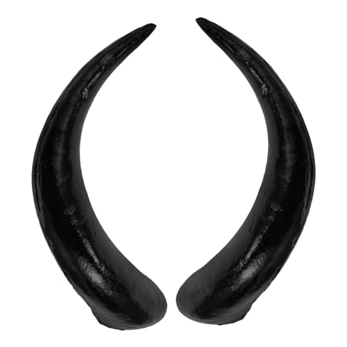 NOLITOY Halloween Stierhörner Stirnband Groß Schwarz Leichtes DIY Cosplay Zubehör Simulierte Ochsenhörner für Karneval Fasching Maskerade und Party Strapazierfähiges Sicheres Material von NOLITOY