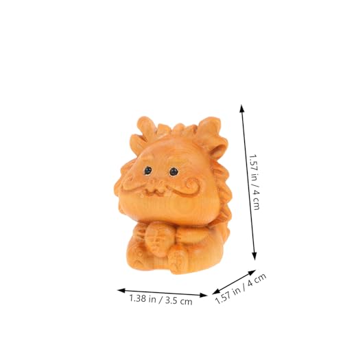 NOLITOY Handgefertigte Holzfigur Drache Tischdekoration Chinesische Drachen skulptur Miniatur Feng Shui Ornament für Büro Wohnzimmer Reichtum Symbol von NOLITOY