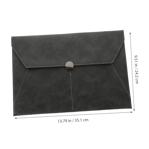 NOLITOY Hochwertige Büro mappe aus Kunstleder mit Druckknopf Großer Dokumentenhalter für Akten Belege und Karten Elegante Aufbewahrungstasche für Büro und Home Office Praktische von NOLITOY