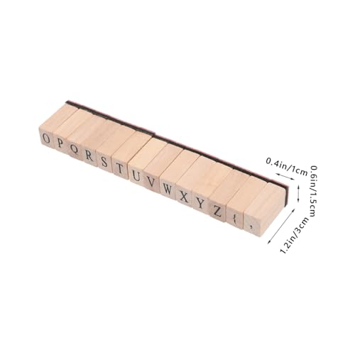 NOLITOY Holzstempel mit Alphabet und Zahlen DIY Buchstaben Stempel für Scrapbooking Handarbeit und Langlebige Holzstempel mit Retro Design für Geschenkverpackungen und Bastelprojekte von NOLITOY