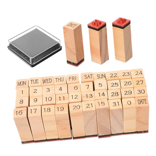 NOLITOY Holzstempel mit Wochen Zahlen Buchstabenmotiven Langlebige DIY Stempel für Scrapbooking Basteln Tagebuchgestaltung aus Robustem Holz für Kreative und Bastelfreunde NOLITOY Holzstempel mit Wochen Zahlen Buchstabenmotiven Langlebige DIY Stempel für Scrapbooking Basteln Tagebuchgestaltung aus Robustem Holz für Kreative und Bastelfreunde von NOLITOY