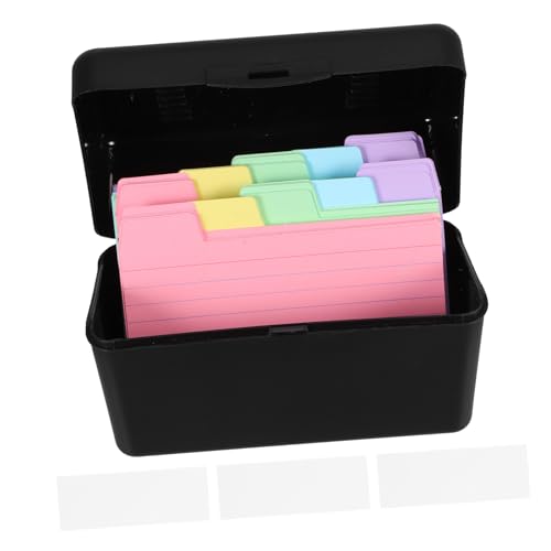 NOLITOY Indexkartenbox Schwarz mit Deckel Stabile Kunststoff Aufbewahrungsbox für Karteikarten und Notizen Inklusive Beschreibbarer Haftindexstreifen und Weißen Etiketten für Büro Schule NOLITOY Indexkartenbox Schwarz mit Deckel Stabile Kunststoff Aufbewahrungsbox für Karteikarten und Notizen Inklusive Beschreibbarer Haftindexstreifen und Weißen Etiketten für Büro Schule von NOLITOY