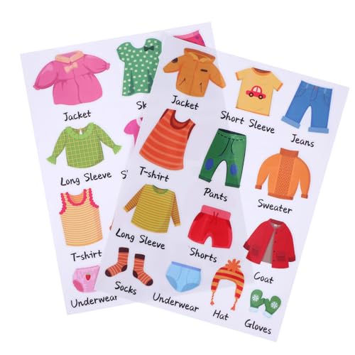 NOLITOY Kleiderschrank Aufkleber Kleidung Etiketten PVC Ablösbar ohne Rückstände Kleidung Organisation Sticker für Schrank und Dekoration von NOLITOY