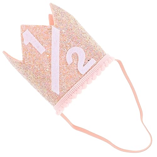 NOLITOY Kronenpartyhut Geburtstagsdekorationen Für Geburtstagsfeier Hut Stoff Mädchen Kleinkind Geburtstagskrone Junge Jungs Vorschule Geburtstag Tiara Roségold Polyester von NOLITOY