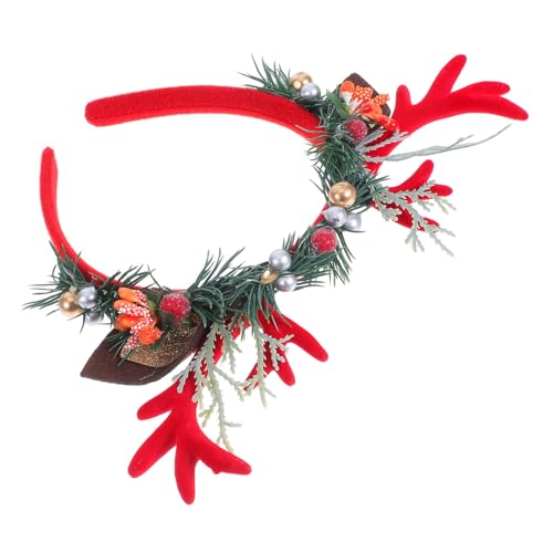 NOLITOY Leichtes Weihnachts Hirschgeweih Haarreif Damen Rentier Geweih Haarband Komfortabel Festlich für Familienfeiern Cosplay und Party Zubehör für Schnelle Weihnachtsstyling von NOLITOY