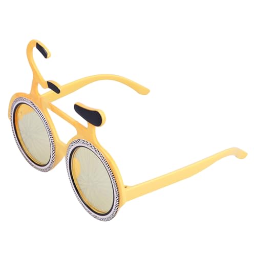 NOLITOY Lustige Fahrrad partybrille Gelb Leichte Novelty Sonnenbrille als Foto requisite für Geburtstage Sommerpartys Halloween und Freundetreffen Bequeme Trageweise von NOLITOY