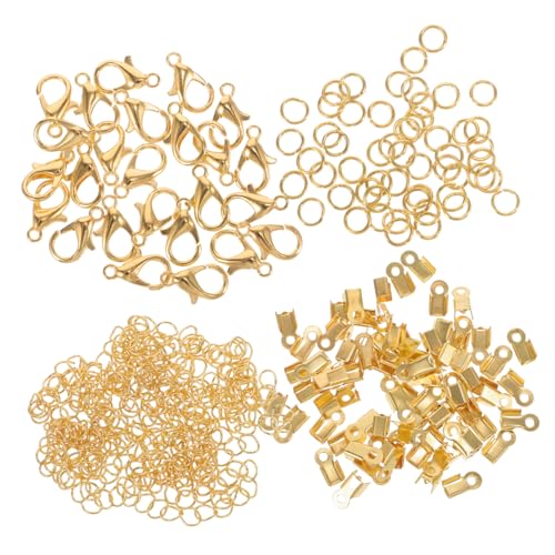 NOLITOY Metall Schmuckzubehör Teiliges DIY Verschluss mit Karabinerverschlüssen Sprungringen Crimp Enden und Kettenverlängerern Langlebig und Vielseitig für Halsketten und Armbänder NOLITOY Metall Schmuckzubehör Teiliges DIY Verschluss mit Karabinerverschlüssen Sprungringen Crimp Enden und Kettenverlängerern Langlebig und Vielseitig für Halsketten und Armbänder von NOLITOY