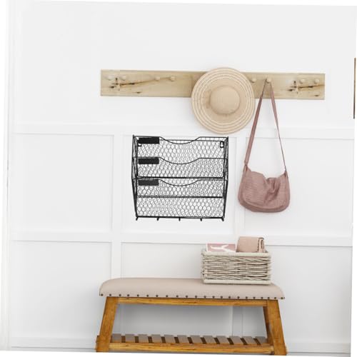 NOLITOY Metall Wandregal mit Vertikaler Wand Organizer für Dokumente und Zeitschriften Platzsparender Hängekorb für Büro Schlafzimmer und Empfangsbereiche Multifunktionale Wandhalterung von NOLITOY