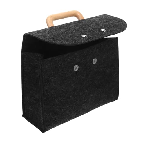 NOLITOY Minimalistische Filz Bürotasche mit Elegantem Holzgriff Praktische Aktentasche für Wichtige Dokumente Weicher Griff Langlebiges Material Stilvolle Aufbewahrungstasche für Damen von NOLITOY