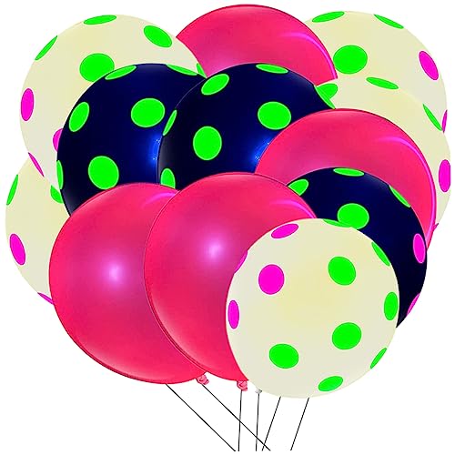 NOLITOY 50 Stücke Neon Glow Dots Ballons Latex Fluoreszierende Ballons Für Hochzeit Geburtstag Dekorationen Glow Dark von NOLITOY