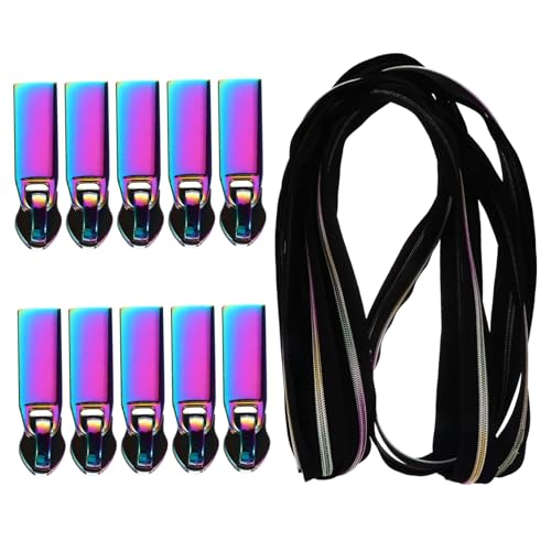 NOLITOY Nylon Reißverschlussband mit Zipper Pullern Langlebiges DIY Textil Zipper für Kleidung Taschen Jacken Einfach Zuschneidbar Ersatz für Beschädigte Reißverschlüsse NOLITOY Nylon Reißverschlussband mit Zipper Pullern Langlebiges DIY Textil Zipper für Kleidung Taschen Jacken Einfach Zuschneidbar Ersatz für Beschädigte Reißverschlüsse von NOLITOY