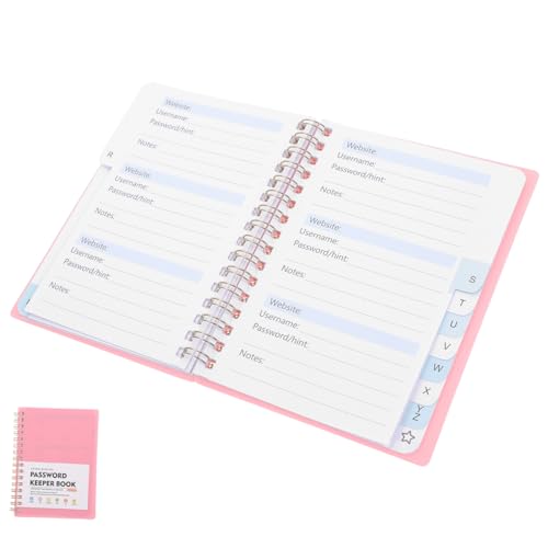 NOLITOY Passwortbuch Klein mit Bunten Alphabetischen Registerkarten Spiralbindung Praktisches Passwort notizbuch für Website logins Zuhause und Büro Passwortmanagement Organizer von NOLITOY