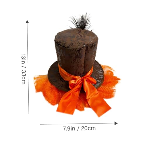 NOLITOY Peacock Cosplay Hut Orange Magician Hat Leicht Karneval Halloween Party Zubehör Fasching Kostüm NOLITOY Peacock Cosplay Hut Orange Magician Hat Leicht Karneval Halloween Party Zubehör Fasching Kostüm von NOLITOY