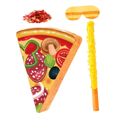 NOLITOY Pizza Pinata Partyspiel mit Augenbinde und Konfetti Lustige Food Themen Dekoration für Kindergeburtstag und Pizza Motto Feier NOLITOY Pizza Pinata Partyspiel mit Augenbinde und Konfetti Lustige Food Themen Dekoration für Kindergeburtstag und Pizza Motto Feier von NOLITOY
