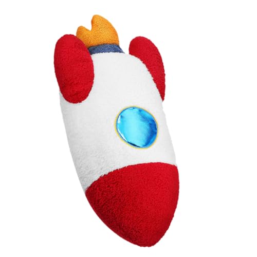 NOLITOY Plüsch Weltraum Raketen Kissen Kinderzimmerdekor Kuscheliges Baumwollspielzeug Niedliches Raketenform Kissen für Babyzimmer und Schlafenszeit von NOLITOY