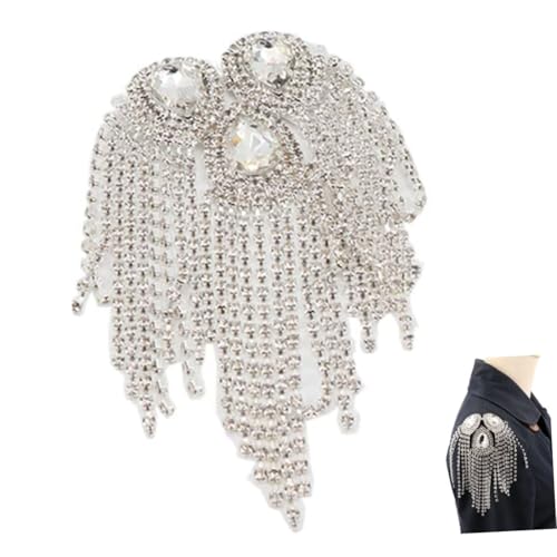 NOLITOY Quasten Schulterklappe mit Acrylkette Modisches Epaulette Accessoire für Damen Vielseitig Kombinierbar für Hochzeit Bühne Party und Fotoshooting Eleganter Modeschmuck Weiß NOLITOY Quasten Schulterklappe mit Acrylkette Modisches Epaulette Accessoire für Damen Vielseitig Kombinierbar für Hochzeit Bühne Party und Fotoshooting Eleganter Modeschmuck Weiß von NOLITOY