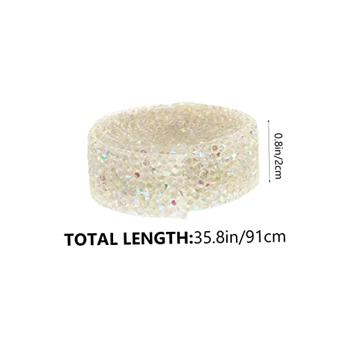 NOLITOY Resin Strassstein Band Transparent Weiß Selbstklebend DIY Schmuck Zubehör Glitzerndes Kristallband Zum Aufkleben Für Kleidung Basteln von NOLITOY