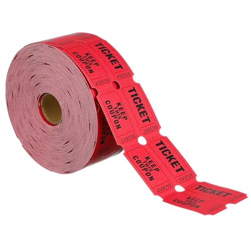 NOLITOY Rote lose Rolle Event Ticket Labels aus Hochwertigem Papier Perforierte Eintrittskartenrolle für Feiern Karneval Schulveranstaltungen Praktisch und Platzsparend von NOLITOY