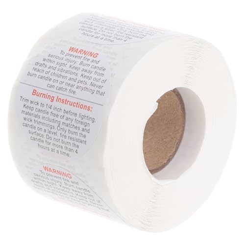 NOLITOY Runde Selbstklebende Kerzen Warnetiketten Wasser und Ölbeständig für DIY und Professionelle Kerzenherstellung Geeignet für Kerzengläser und Dosen pro Rolle NOLITOY Runde Selbstklebende Kerzen Warnetiketten Wasser und Ölbeständig für DIY und Professionelle Kerzenherstellung Geeignet für Kerzengläser und Dosen pro Rolle von NOLITOY