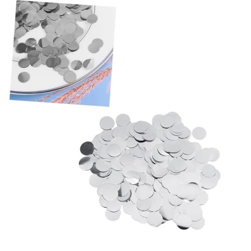 NOLITOY Rundes Aluminiumfolie Konfetti Silber Glänzend Runde Pailletten Tischdeko Party Füller Ballonfüllung Wiederverwendbar für Geburtstag Hochzeit Feier von NOLITOY