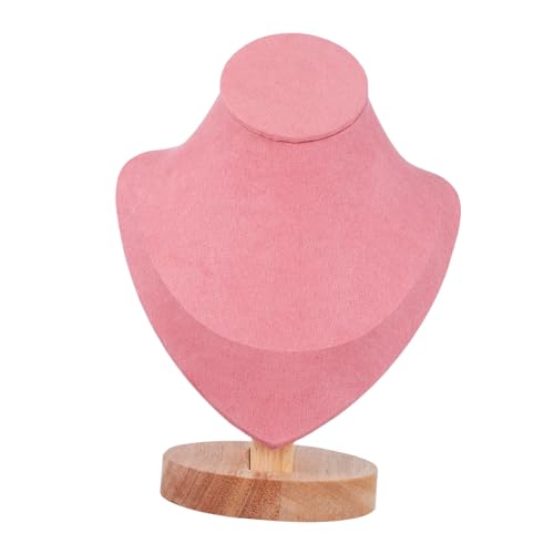 NOLITOY Schmuckständer Kettenhalter Büste mit Holzsockel Rosa Schmuckdisplay Mannequin für Halsketten Anhänger Vielseitiger Schmuckhalter für Schmuckaufbewahrung NOLITOY Schmuckständer Kettenhalter Büste mit Holzsockel Rosa Schmuckdisplay Mannequin für Halsketten Anhänger Vielseitiger Schmuckhalter für Schmuckaufbewahrung von NOLITOY