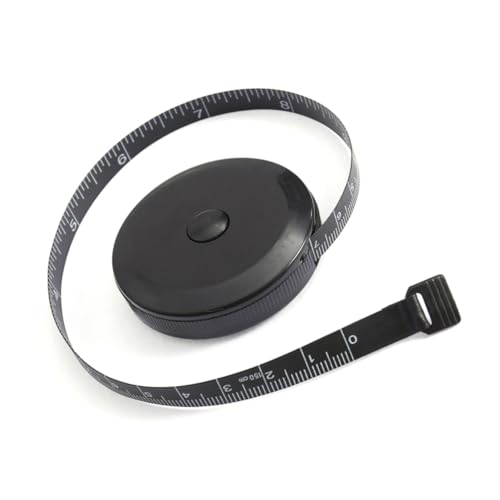 NOLITOY Schwarzes Flexibles Maßband Einziehbar Weiches Reißfestes Pvc maßband für Körpermaße Ergonomisch Stoßfestes Gehäuse Präzise Messung für Nähen und Alltagsmessungen von NOLITOY