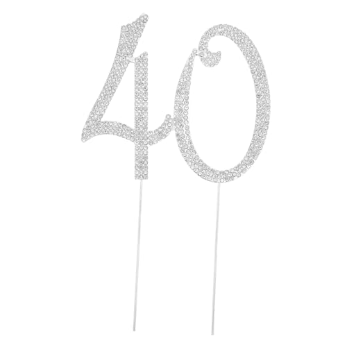 NOLITOY Silberne Jubiläums Cake Insert Toppers mit Bling Strasssteinen Cocktail Picks für Geburtstag Hochzeit und Partydekoration Einfache Sichere Kuchenstecker für Feierlichkeiten NOLITOY Silberne Jubiläums Cake Insert Toppers mit Bling Strasssteinen Cocktail Picks für Geburtstag Hochzeit und Partydekoration Einfache Sichere Kuchenstecker für Feierlichkeiten von NOLITOY