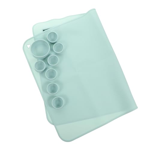 NOLITOY Silikon Bastelmatte für Junge Mädchen Antihaftbeschichtete Faltbare Malunterlage mit Pigmentbechern und Stifthalter Schützend für Tisch für DIY Malen Harzguss und Nail Art Blau von NOLITOY