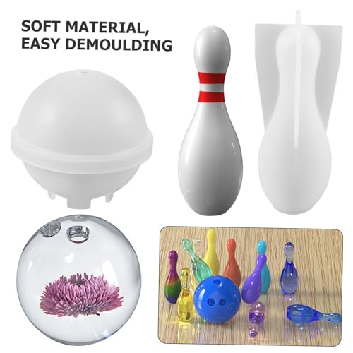 NOLITOY Silikon Bowling Gießform für DIY Basteln Langlebige Epoxidharzform Wiederverwendbar Dekorative Bowlingkugel Form für Tischdekoration und Schmuckgestaltung NOLITOY Silikon Bowling Gießform für DIY Basteln Langlebige Epoxidharzform Wiederverwendbar Dekorative Bowlingkugel Form für Tischdekoration und Schmuckgestaltung von NOLITOY