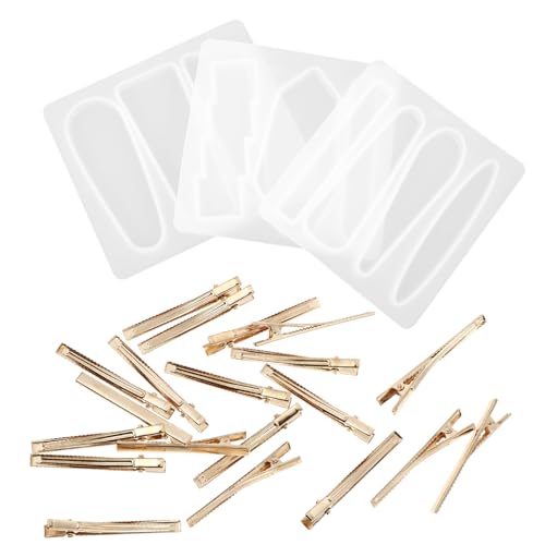 NOLITOY Silikon Haarspangen Gießform DIY Epoxidharz Haarclip Silikonform Einfach zu Entformen Reißfest Langlebig Transparent Geeignet für Handgefertigte Schmuckherstellung von NOLITOY