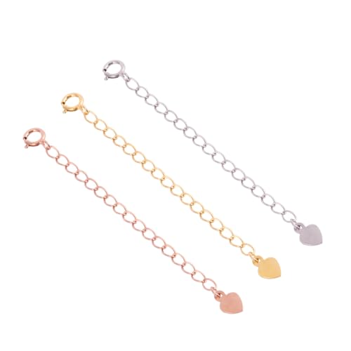 NOLITOY Sterling Silber Verlängerungsketten Teilig für Halskette Armband Fußkettchen Schmuckzubehör in Gold Silber Roségold für Damen Silberschmuck DIY NOLITOY Sterling Silber Verlängerungsketten Teilig für Halskette Armband Fußkettchen Schmuckzubehör in Gold Silber Roségold für Damen Silberschmuck DIY von NOLITOY