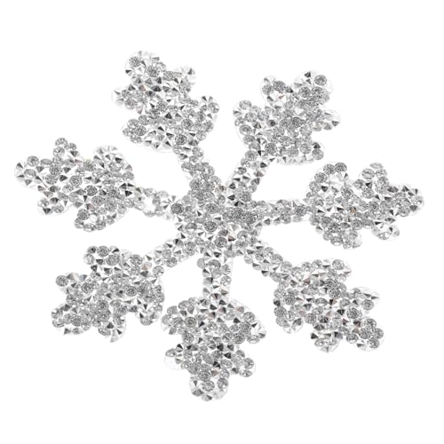 NOLITOY Strass Schneeflocken Aufbügler Patch Silber Glitzernde Hotfix Applikation für Kleidung Jeans Taschen DIY Kleidung Dekor mit Selbstklebender Rückseite zum Einfachen Aufbügeln von NOLITOY