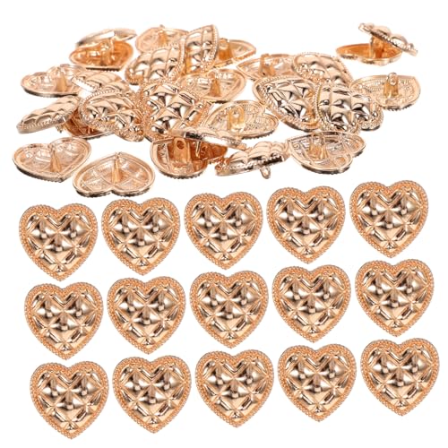 NOLITOY Teiliges Knopf Herzform aus Langlebiger Legierung Modische Goldene Hemdknöpfe für Kreative Kleidung Stilvolle Accessoires zum Annähen Geeignet für Blazer und Hemden von NOLITOY