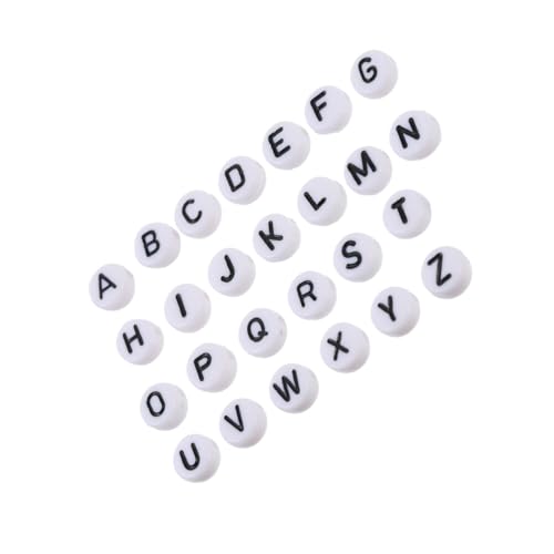 NOLITOY Teiliges Weiße Acryl Buchstabenperlen Flach Rund DIY Schmuckperlen Bastelperlen zum Auffädeln für Armbänder und Handwerk mit Englischen Buchstaben NOLITOY Teiliges Weiße Acryl Buchstabenperlen Flach Rund DIY Schmuckperlen Bastelperlen zum Auffädeln für Armbänder und Handwerk mit Englischen Buchstaben von NOLITOY