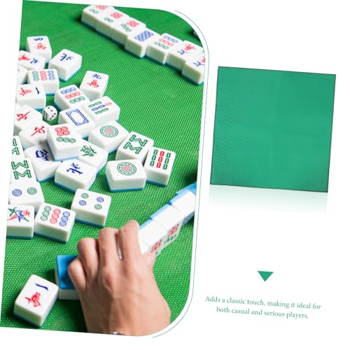 NOLITOY Thickened Mahjong Tischmatte Grün Rutschfestes Geräuschdämpfendes Spieltisch deckblatt für Brettspiele Domino Poker Handrutschfreundlich Strapazierfähiges Leicht Reinigbares von NOLITOY