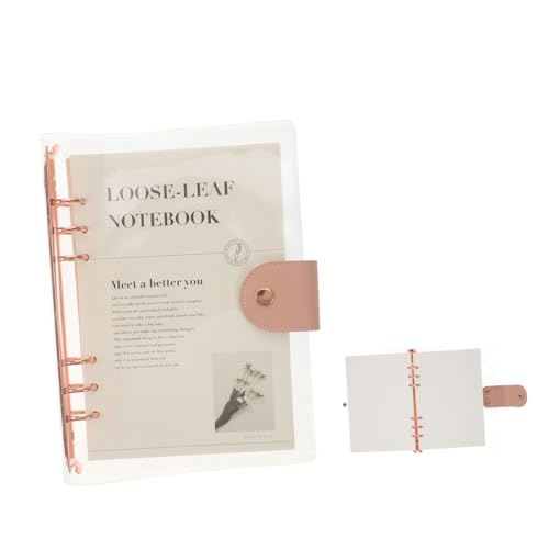 NOLITOY Transparente Ringbuch Einlagen aus PVC Abnehmbares Notizbuch für Schule und Büro Praktische Notizen und Planungen Design Roségold Vielseitig Einsetzbar von NOLITOY