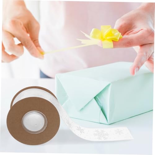 NOLITOY Transparente Schneeflocken spitze Band Gedrucktes Geschenkband für DIY Dekoration Haarschmuck Party Weihnachtsverpackung Formbeständig Vielseitig Einsetzbar von NOLITOY