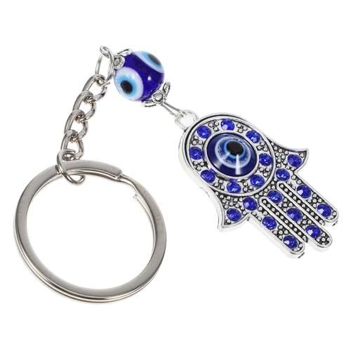 NOLITOY Türkischer Evil Eye Schlüsselanhänger mit Blauem Auge und Metall strassbesatz Dekorativer Bag Charm Anhänger Leichter Langlebiger Schlüsselring für Geburtstag und Festival von NOLITOY