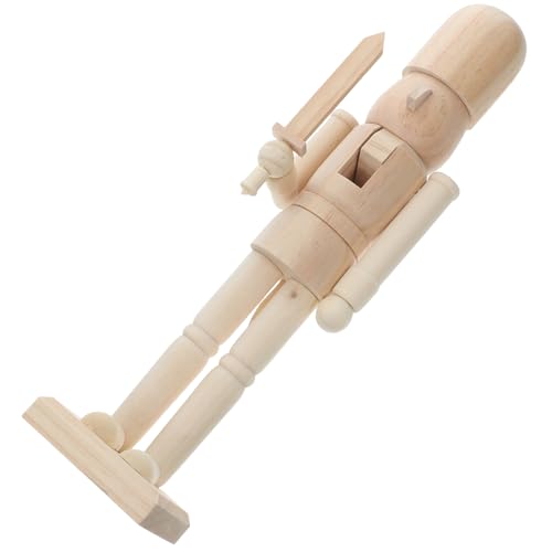 NOLITOY Unlackierter DIY Nussknacker Soldat Holzfigur Bemalbarer Walnuss Soldaten Deko Kreative Bastelidee für Weihnachtsfest Tischdekoration von NOLITOY