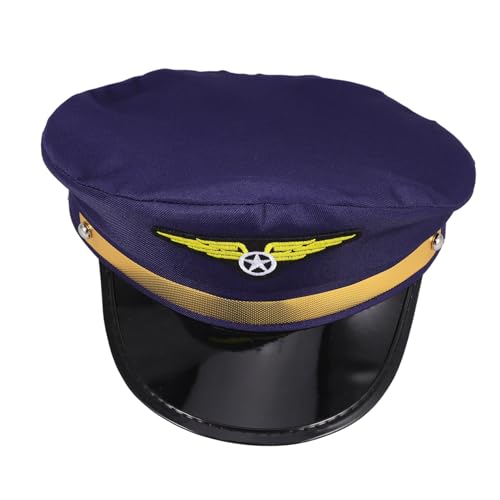 NOLITOY Verstellbare Pilotenkappe für Erwachsene Stilvolle Airline uniformmütze in Strapazierfähiger Karnevalshut für Halloween Cosplay und Themenpartys von NOLITOY