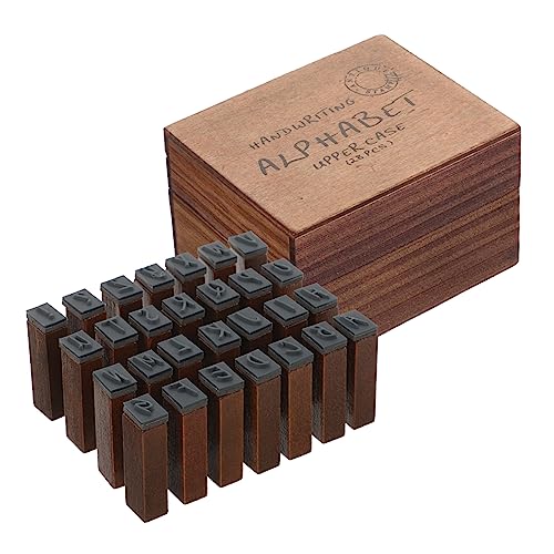NOLITOY Vintage Holzstempel Buchstaben Alphabet Diy Stempel aus Robustem Holz für Basteln Scrapbooking Tagebuchgestaltung Leicht Tragbar Langlebig und Gestaltet von NOLITOY