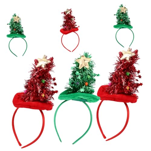NOLITOY Weihnachts Stirnbänder Dekorative Haarbänder Für Weihnachtsfeier Festliche Kopfbedeckung Mit Glitzernden Sternen Und Kleinen Kugeln Für Partys von NOLITOY