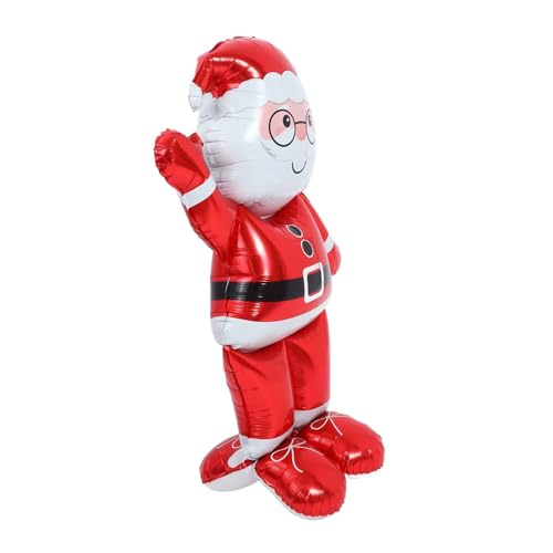 NOLITOY Weihnachtsmann-aluminiumfolien-ballon, Weihnachtsdekoration, Weihnachts-weihnachtsmann-ballon, Großer Stabiler Aluminiumfolien-ballon, Party, Niedlicher Stehender von NOLITOY